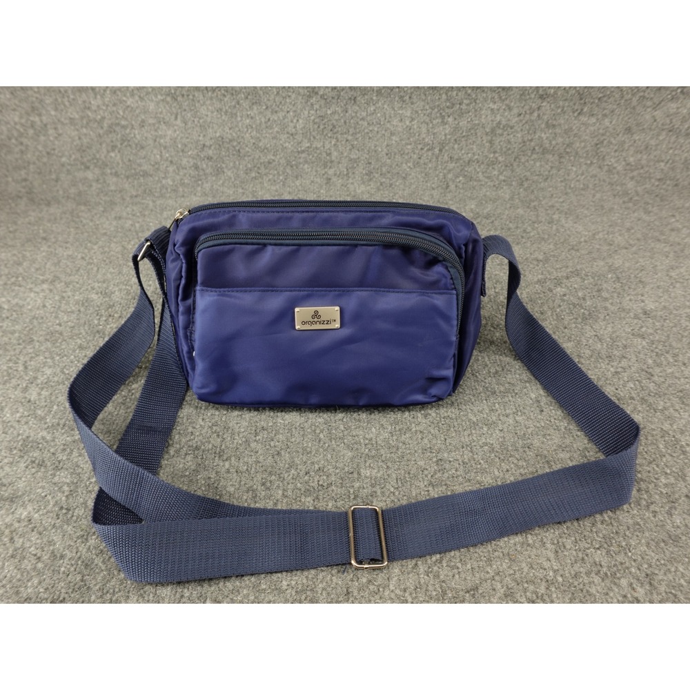 Organizzi Navy Blue‎ Nylon Crossbody Bag Small Adjustable Strap Multi-Pocket
